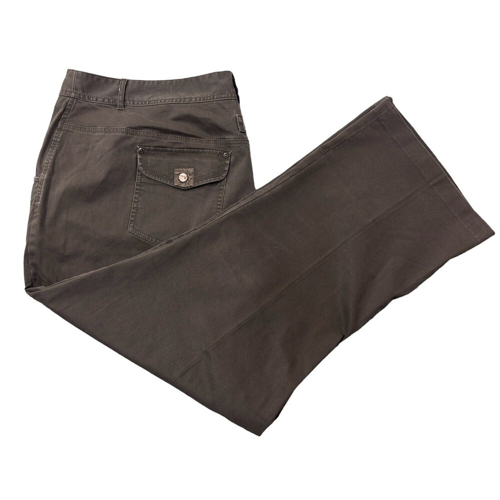 Venezia Supreme Womens Jeans Pants Plus‎ Size 24 Brown Brass Buttons Studs